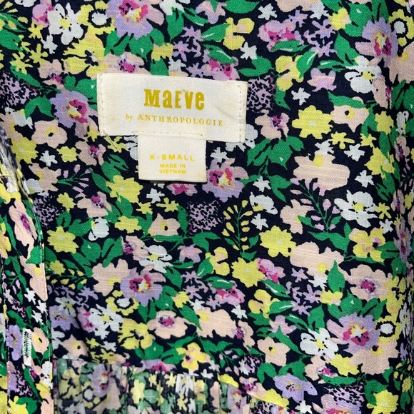 Maeve Anthropologie Ashleigh floral puff sleeve size xs - Picture 3 of 7